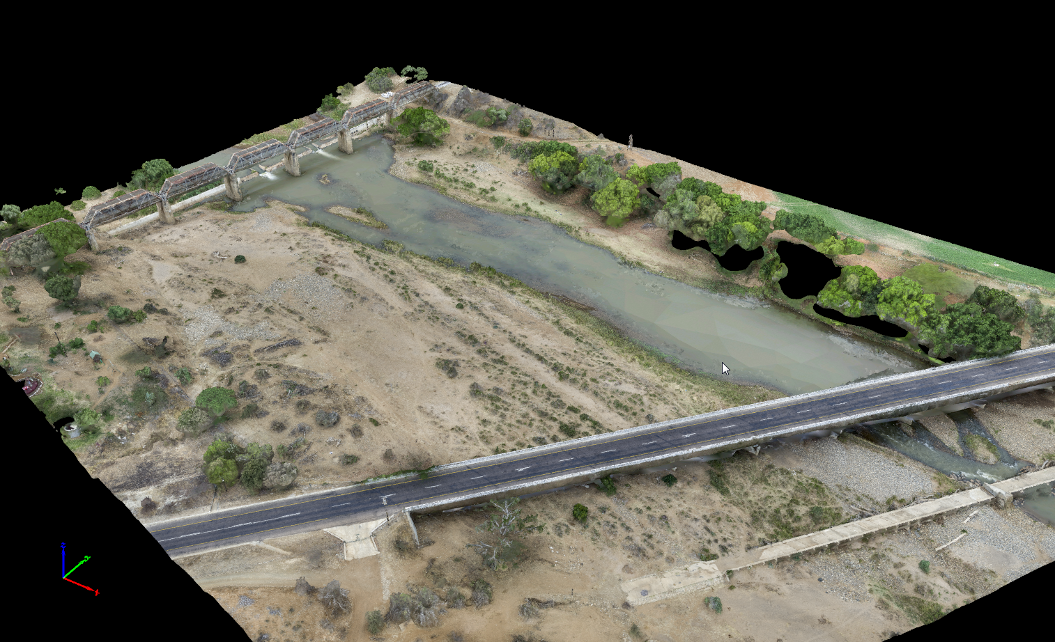 Digitales Oberflächenmodell am Wehr Oxford, ZA, Pix4Dmapper