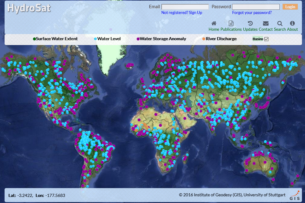 The image shows a screenshot of the HydroSat Tool.
