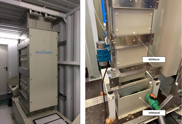 View of the two cooling tower systems in comparison