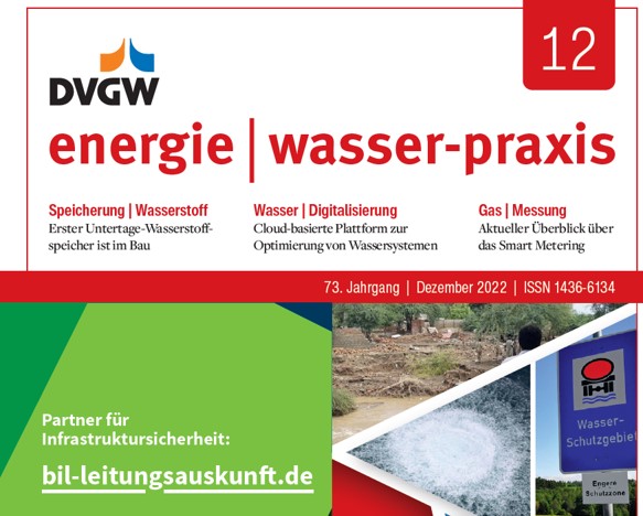 Cover von DVGW-Magazin "Energie - Wasser-Praxis"