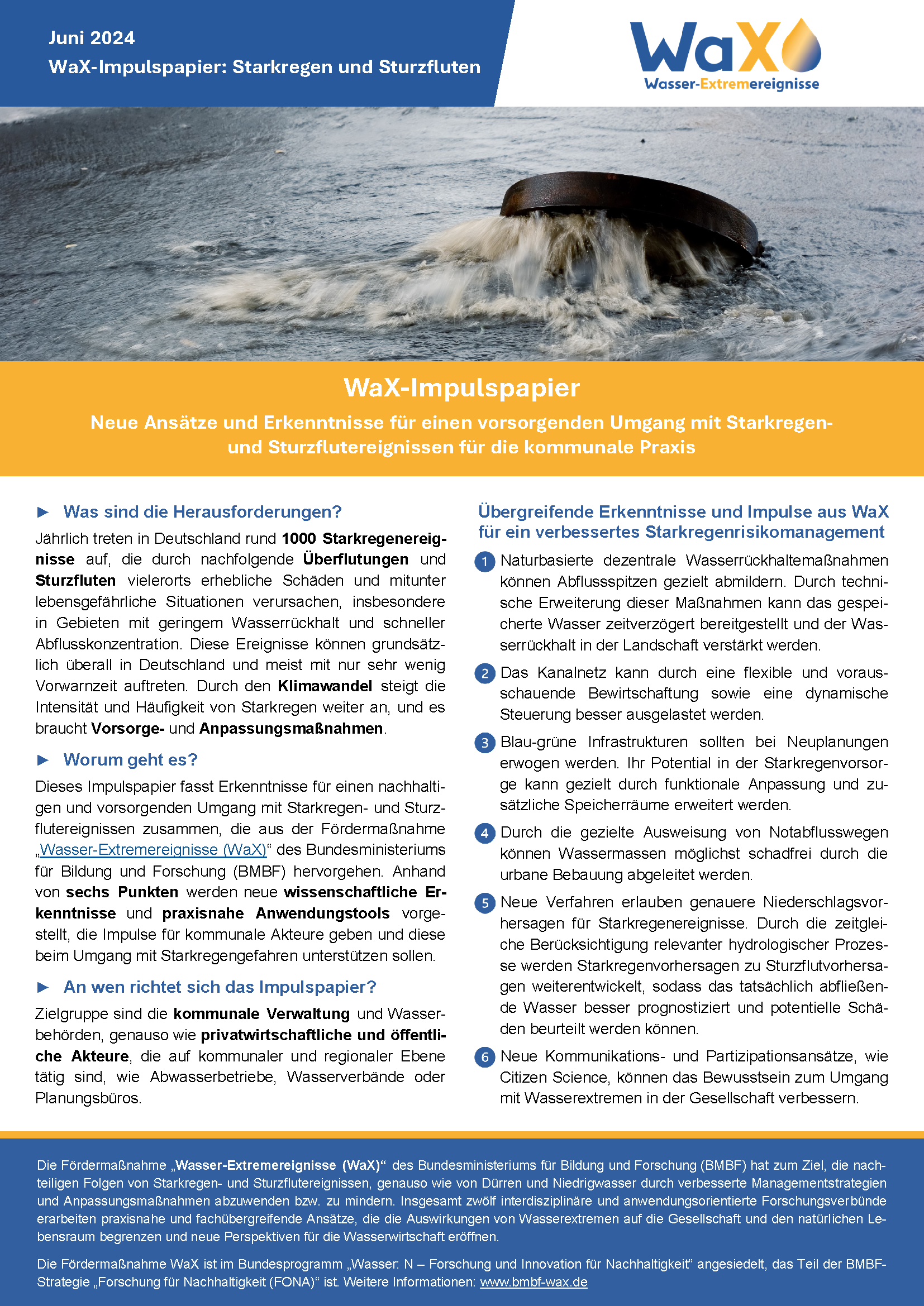 WaX Discussion Paper: Heavy rainfall and flash floods