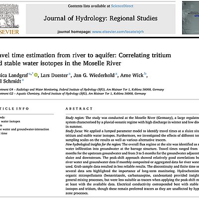 Fachartikel in Journal of Hydrology: Regional Studies