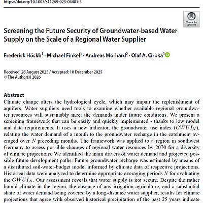 Open-Access-Artikel in Water Resources Management 